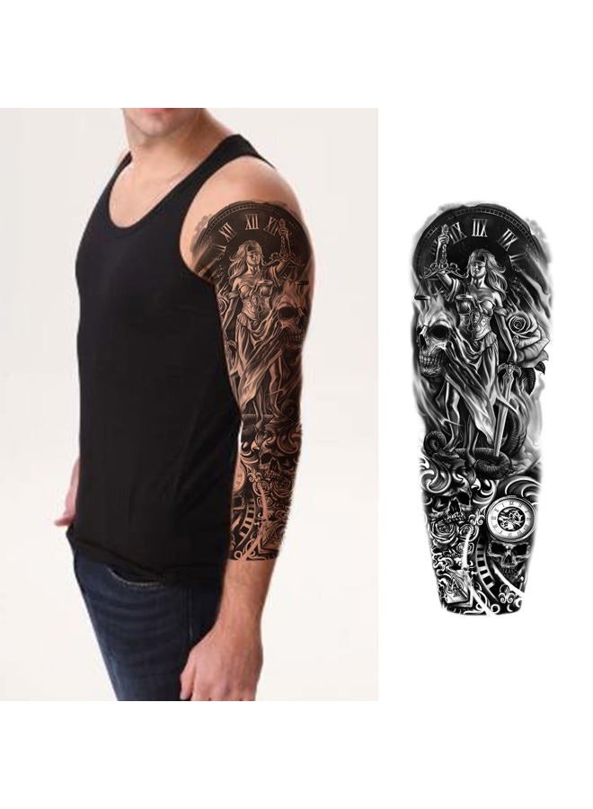 Anrituo 19Pcs Wolf Scorpion Full Arm Half Sleeve Fake Temporary Tattoo Sticker For Man - Image 4